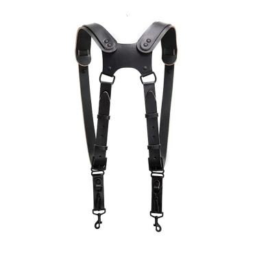 Fab F22 Leather Dual Camera Harness (Black)