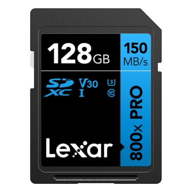 Lexar 128GB High-Performance 800x PRO UHS-I SDXC V30 150MB/s Memory Card (BLUE Series)