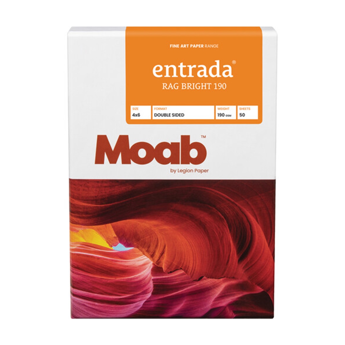 MOAB Entrada Rag Bright 190 Paper 4x6 Inch (50 Sheets)