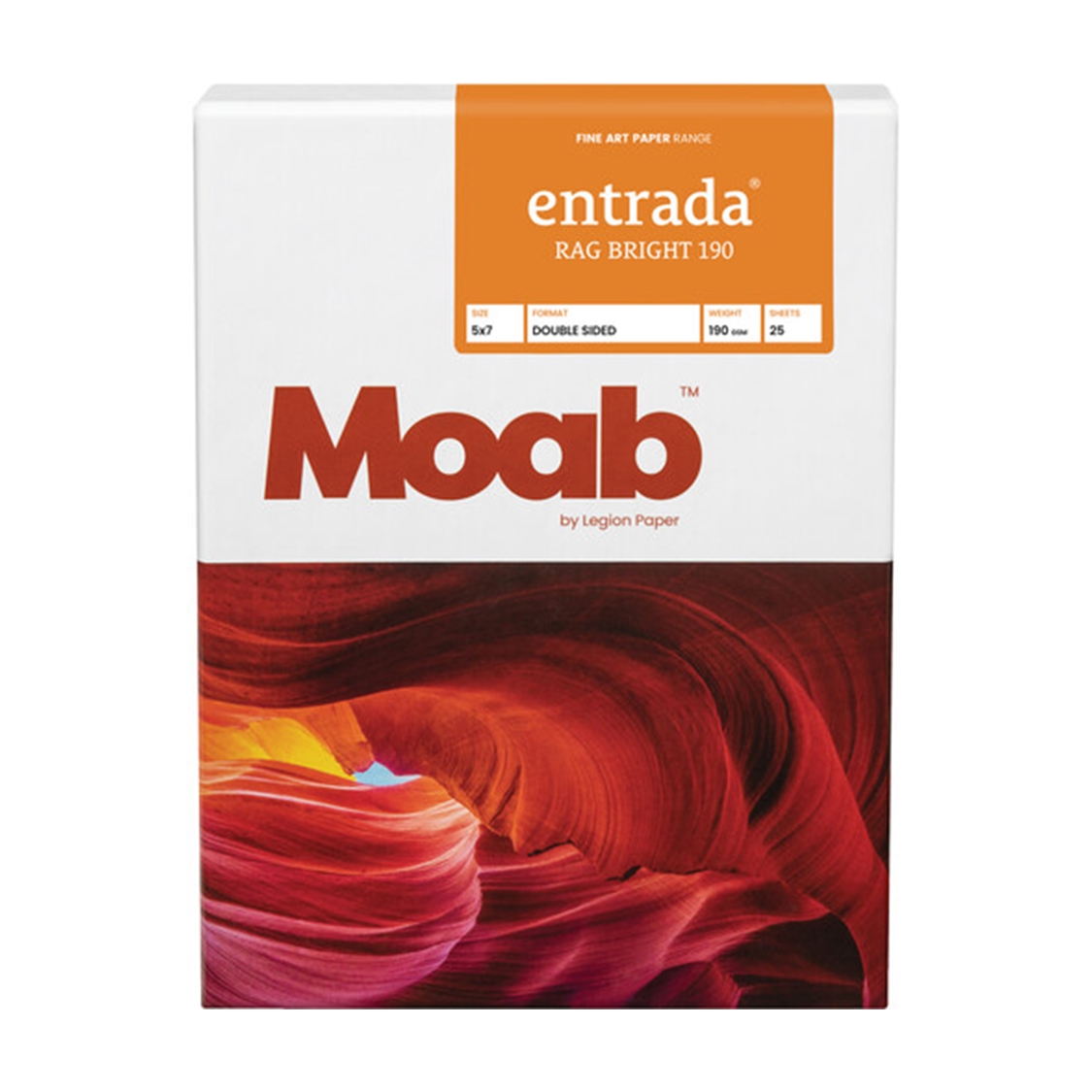 MOAB Entrada Rag Bright 190 Paper 5x7 Inch (25 Sheets)