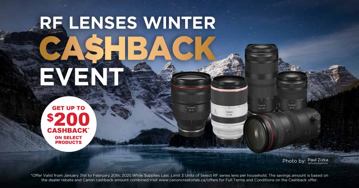 Canon RF Lenses Winter Cashback